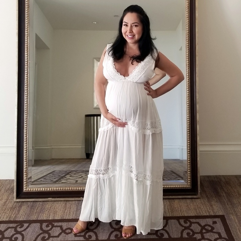 White maxi dress